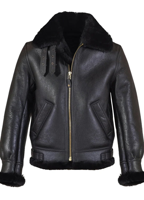 Men’s Sheepskin B-3 Leather Bomber Jacket