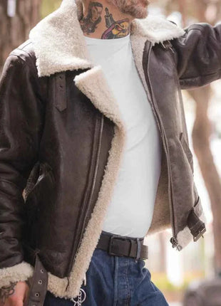 Rocky IV Sylvester Bomber Shearling Leather Jacket